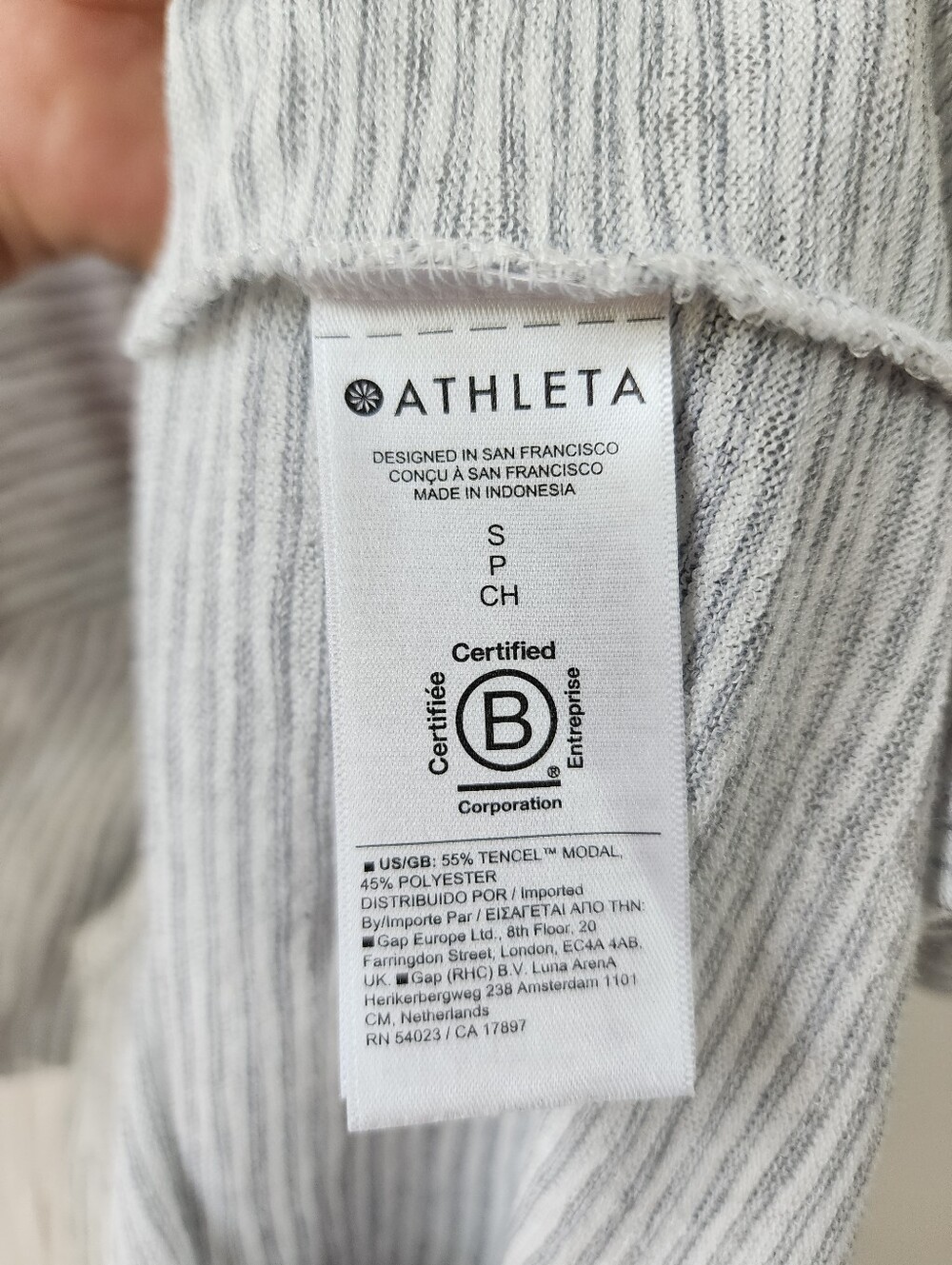 Athleta Breezy Tank Top Grey Striped Sleeveless Crew Neck Size Small - Picture 4 of 12
